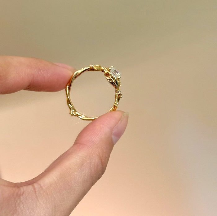 Gold Vermeil Flower Branch Ring