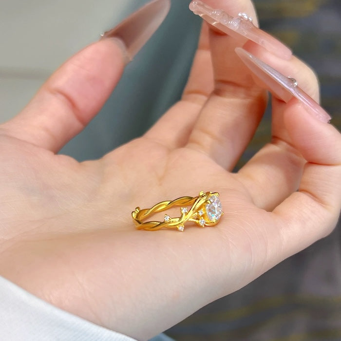 Gold Vermeil Flower Branch Ring