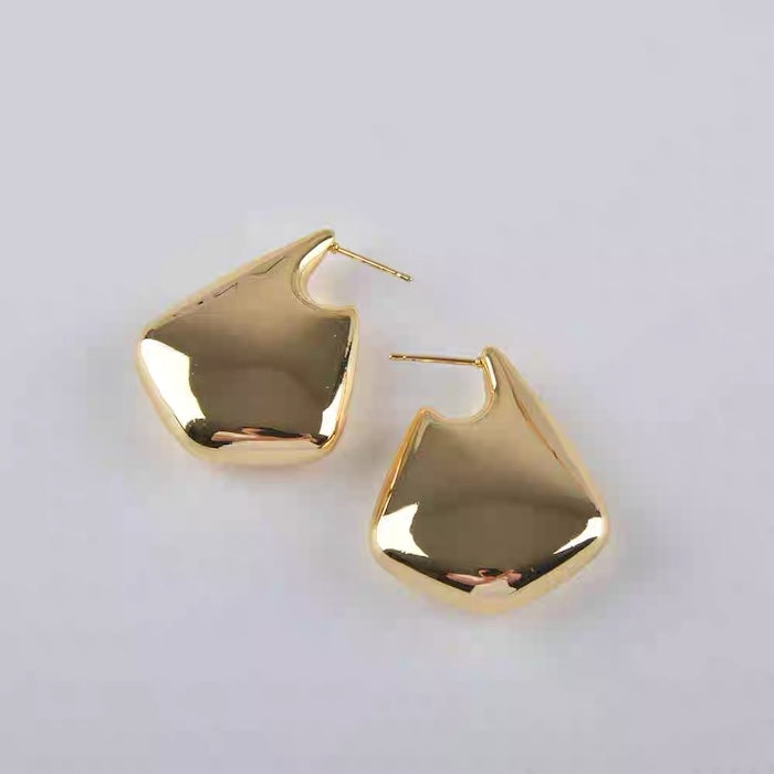 Geometric Drop Earrings-Gold n Silver