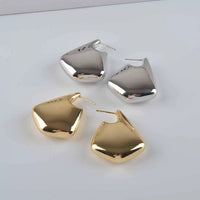 Geometric Drop Earrings-Gold n Silver