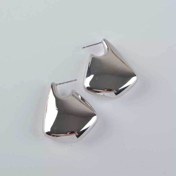 Geometric Drop Earrings-Gold n Silver