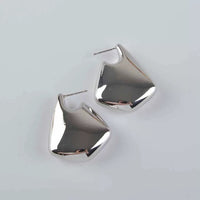 Geometric Drop Earrings-Gold n Silver