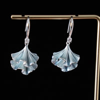 Ginkgo Leaf Skirt Earrings-Blue n Purple