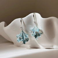 Ginkgo Leaf Skirt Earrings-Blue n Purple