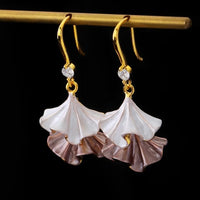 Ginkgo Leaf Skirt Earrings-Blue n Purple