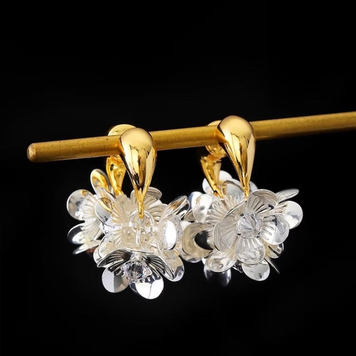 Shimmering Floral Drop Earrings
