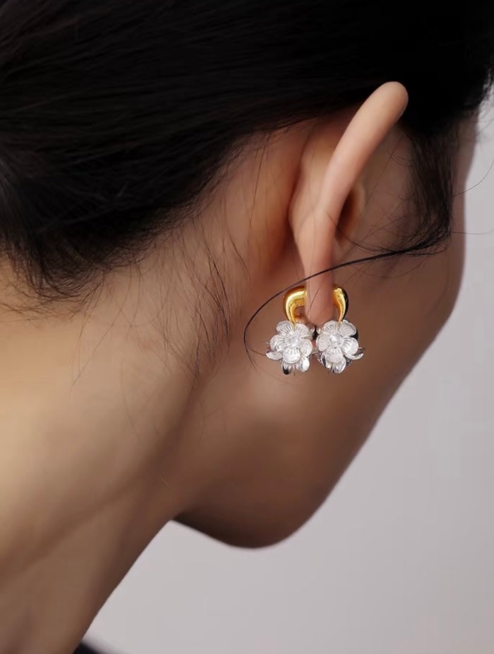 Shimmering Floral Drop Earrings