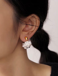 Shimmering Floral Drop Earrings