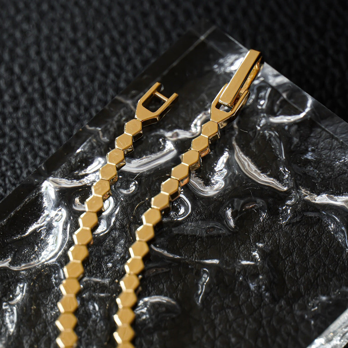 Gold Vermeil Hexagon Chain Bracelets