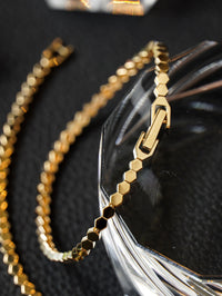 Gold Vermeil Hexagon Chain Bracelets