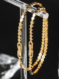 Gold Vermeil Hexagon Chain Bracelets