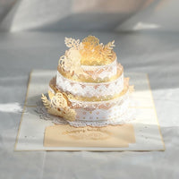 3D Birthday Card - Luxurious Lace Cake Design 