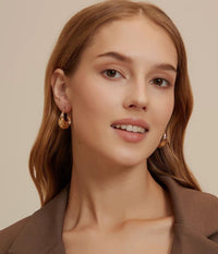 Hammered Gold Hoop Earrings – Modern Vintage Style