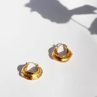 Hammered Gold Hoop Earrings – Modern Vintage Style