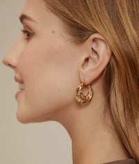 Hammered Gold Hoop Earrings – Modern Vintage Style