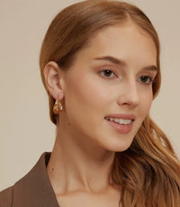 Hammered Gold Hoop Earrings – Modern Vintage Style