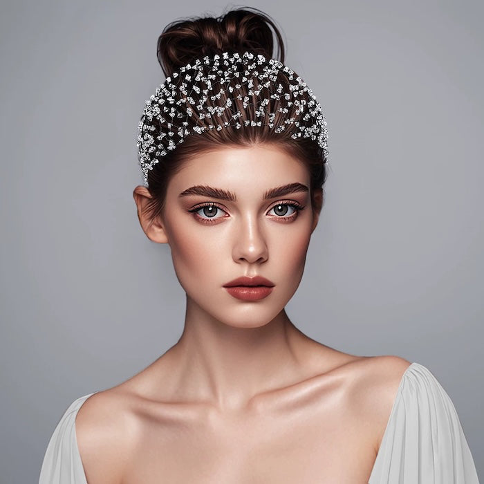 Luxurious Knitted Crystal Hairnet