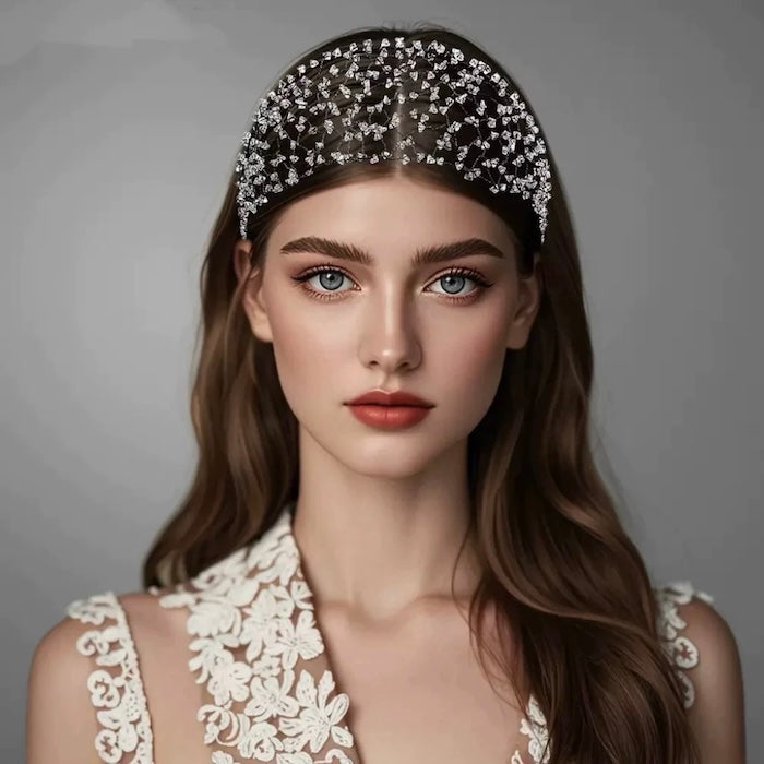 Luxurious Knitted Crystal Hairnet