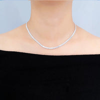Sterling Silver Lace Weave Chain Necklace