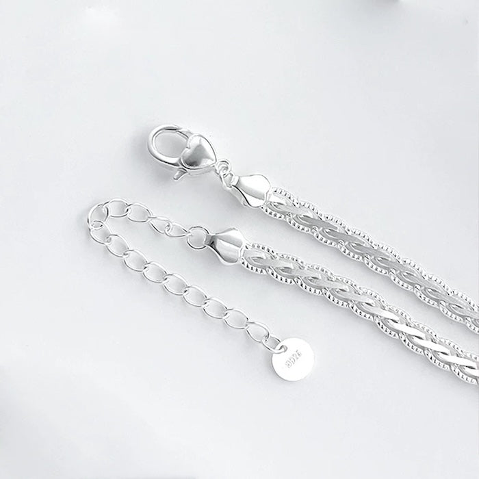 Sterling Silver Lace Weave Chain Necklace