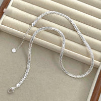 Sterling Silver Lace Weave Chain Necklace