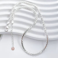Sterling Silver Lace Weave Chain Necklace
