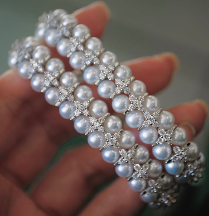 Knitted Pearl Sparkling Luxury Bracelet