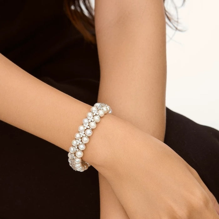 Knitted Pearl Sparkling Luxury Bracelet