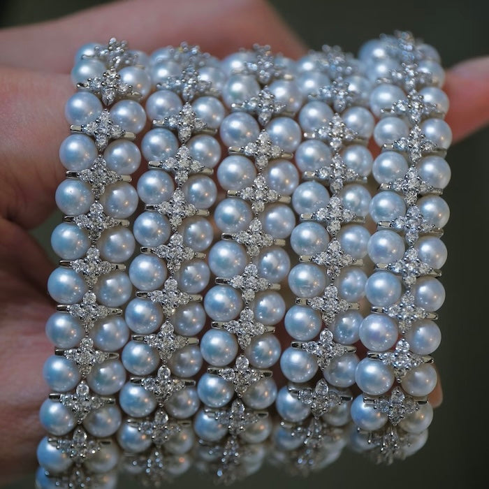 Knitted Pearl Sparkling Luxury Bracelet