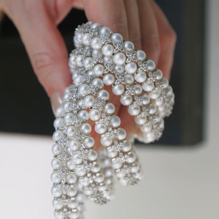 Knitted Pearl Sparkling Luxury Bracelet