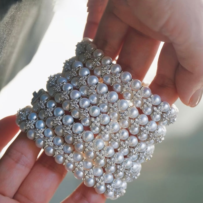 Knitted Pearl Sparkling Luxury Bracelet