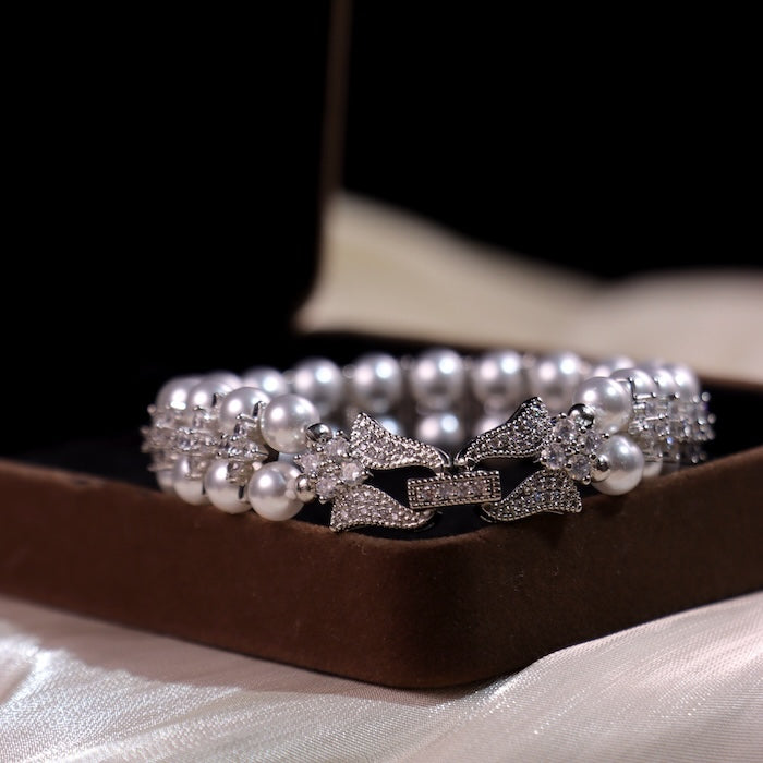Knitted Pearl Sparkling Luxury Bracelet