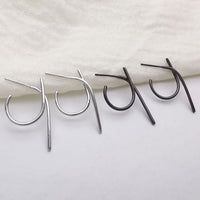 Minimalist Knotted Line Earrings – Silver n Black