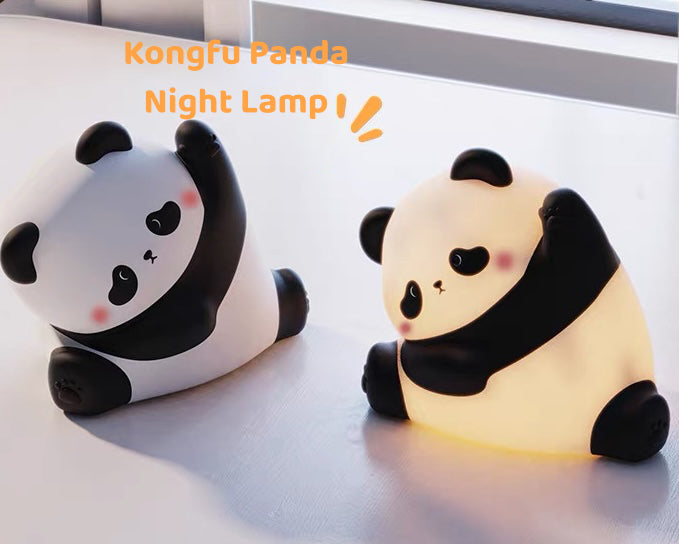 Kungfu Panda Night Light – Soft Silicone LED Lamp for Nursery & Bedside