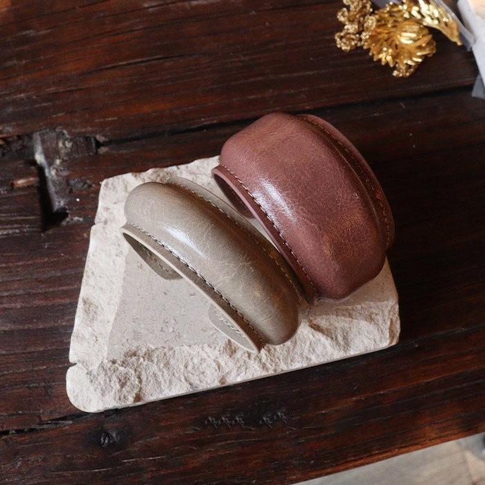 Chunky Minimalist Wide Leather Bangle