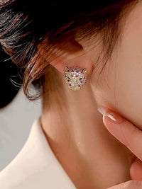 Luxury Zirconia Gold Plated Stud Earrings