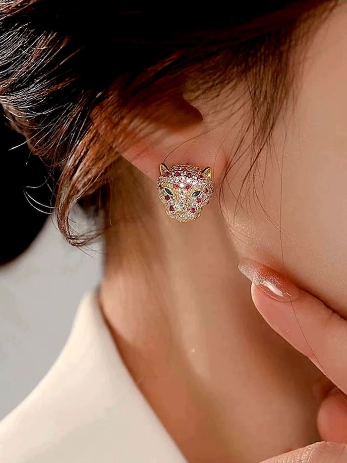 Luxury Zirconia Gold Plated Stud Earrings