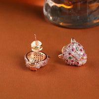 Luxury Zirconia Gold Plated Stud Earrings