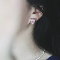 Luxury Zirconia Gold Plated Stud Earrings