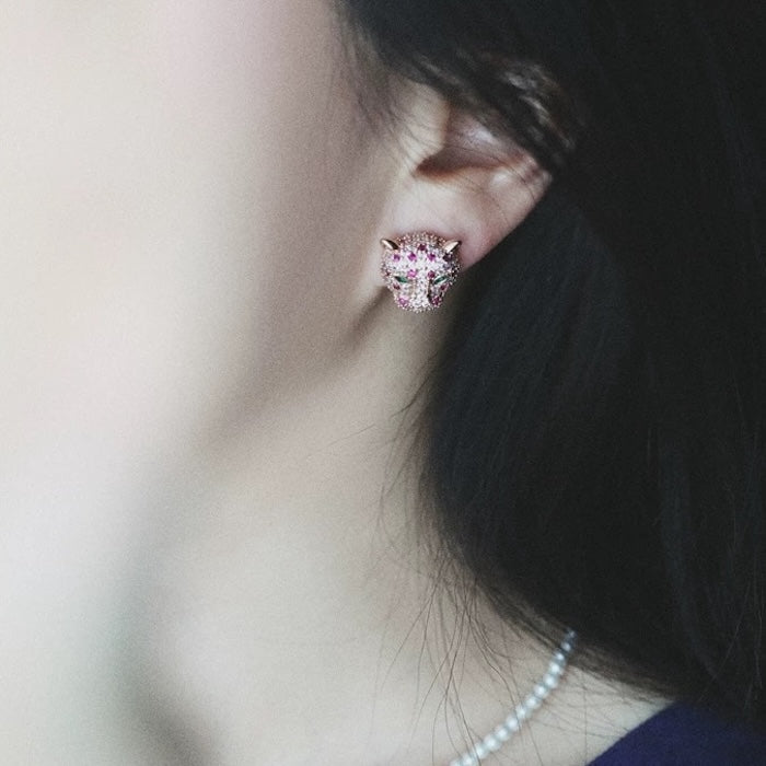 Luxury Zirconia Gold Plated Stud Earrings