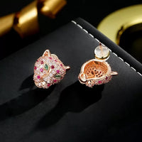 Luxury Zirconia Gold Plated Stud Earrings