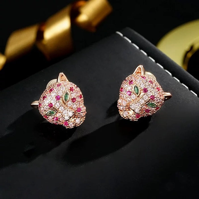 Luxury Zirconia Gold Plated Stud Earrings