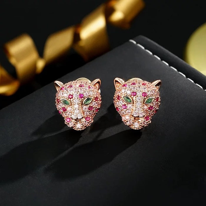 Luxury Zirconia Gold Plated Stud Earrings