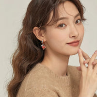 Autumn Maple Zirconia Drop Earrings
