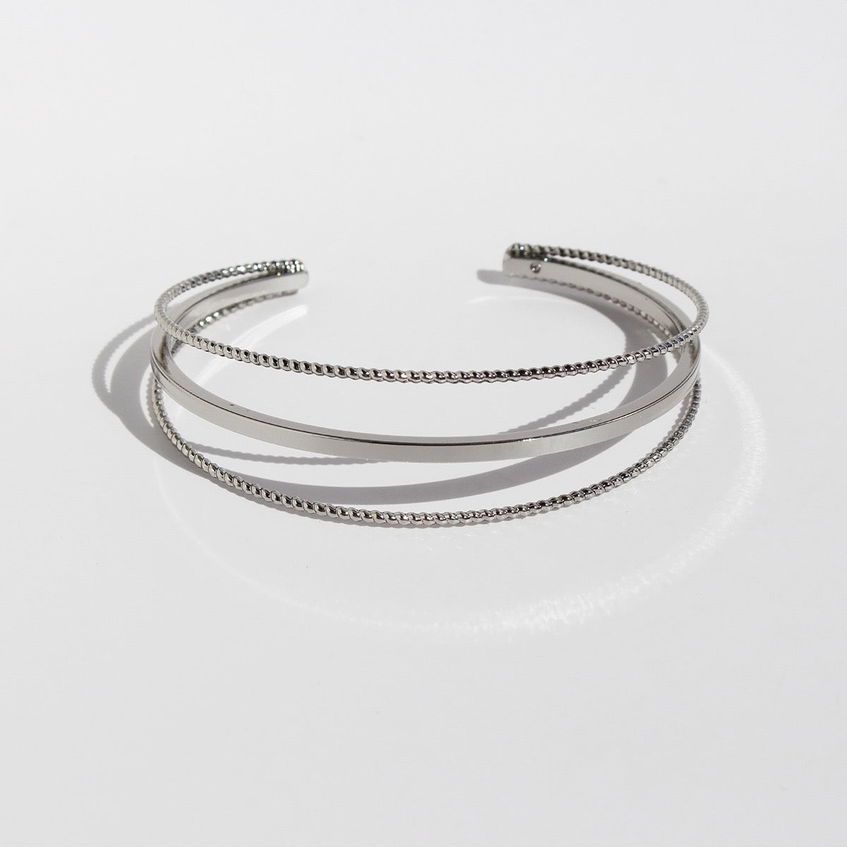 Minimalist Open Bangle Set – Gold & Silver