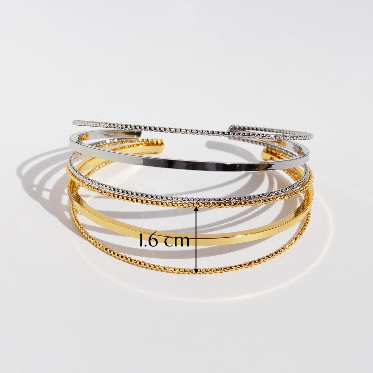 Minimalist Open Bangle Set – Gold & Silver
