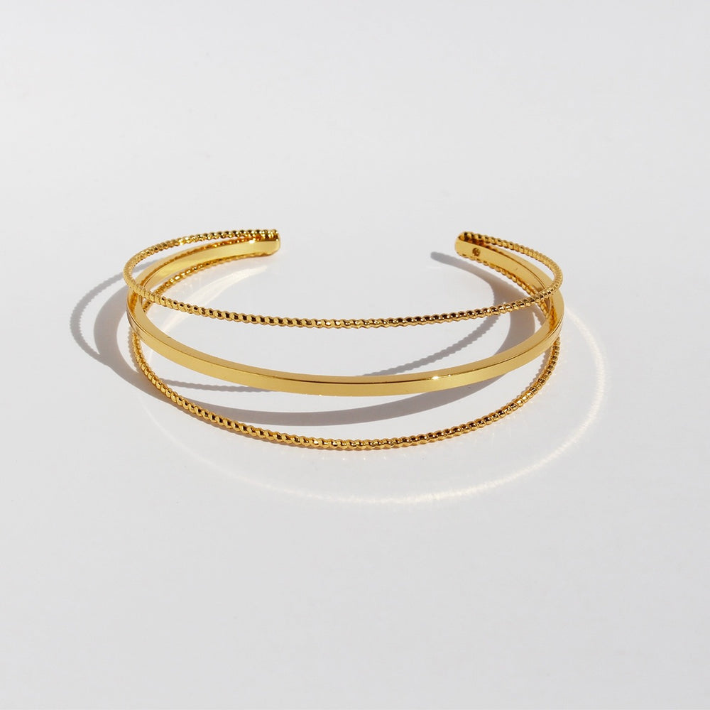 Minimalist Open Bangle Set – Gold & Silver