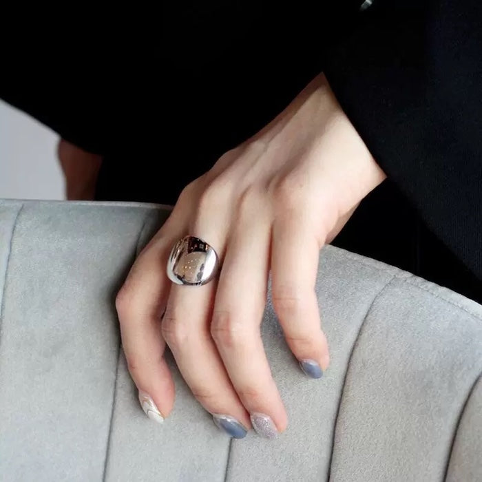 Minimalist Mirror Dot Adjustable Ring