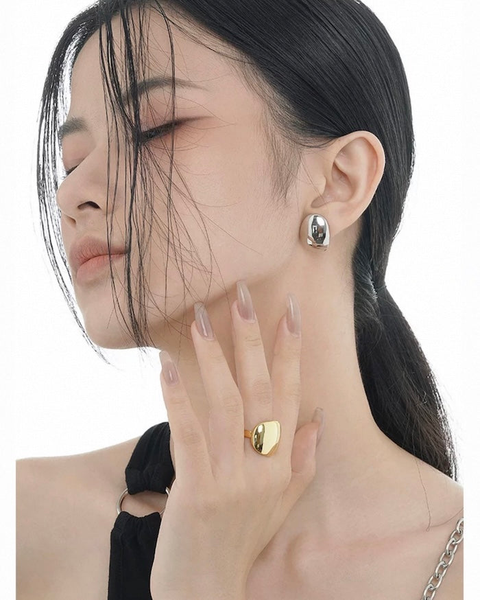 Minimalist Mirror Dot Adjustable Ring