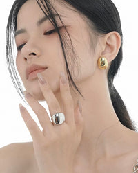 Minimalist Mirror Dot Adjustable Ring